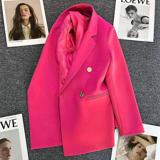 Milan Mainstay Button-Front Blazer||PINK