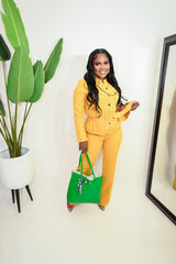 CHRISSY T BELTED JACKET SUIT