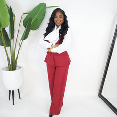 Duchess Elle Vest Set|| WINE