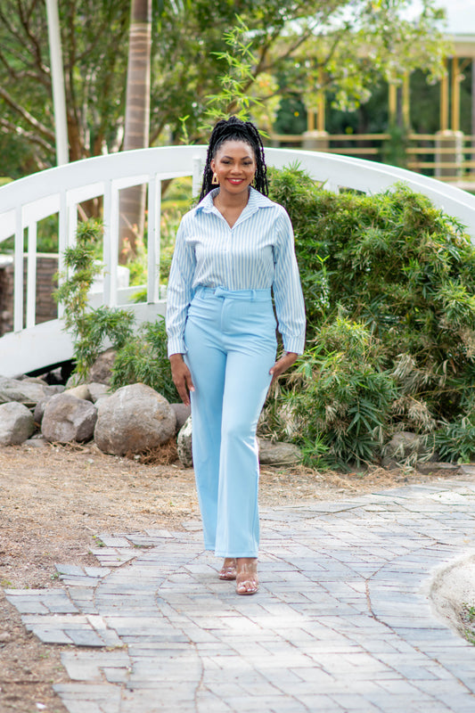 ANNABELLE STRIPE HIGH WAISTED PANT SET||1