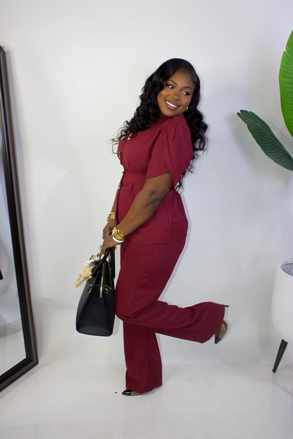 Legacy Button-Front Pants Set||