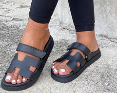 HERMEY LUXE SANDALS||BLACK