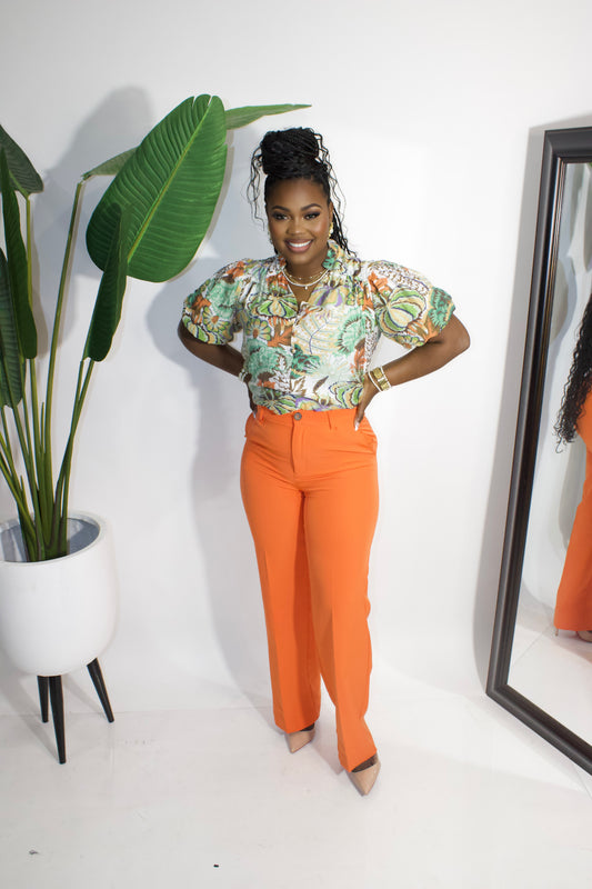 JAYLA ESSENTIAL WORK PANTS||ORANGE
