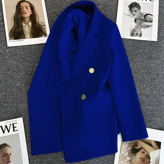 Milan Mainstay Button-Front Blazer||ROYAL BLUE