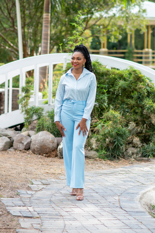 ANNABELLE STRIPE HIGH WAISTED PANT SET||1