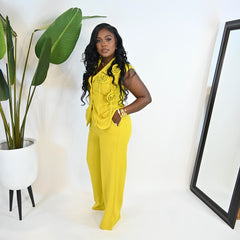 Rosette Fleur Vest Set||LIME