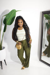 DEE DEE DRAWSTRING DISTRESSED PANTS SET||1