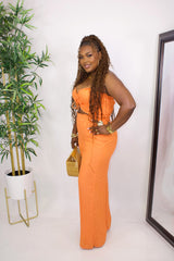 ISLAND VIBE PANTS SET||ORANGE