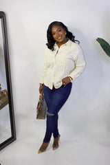 Classic Ripped Knee  Skinny Jeans 8317