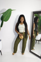DEE DEE DRAWSTRING DISTRESSED PANTS SET||1