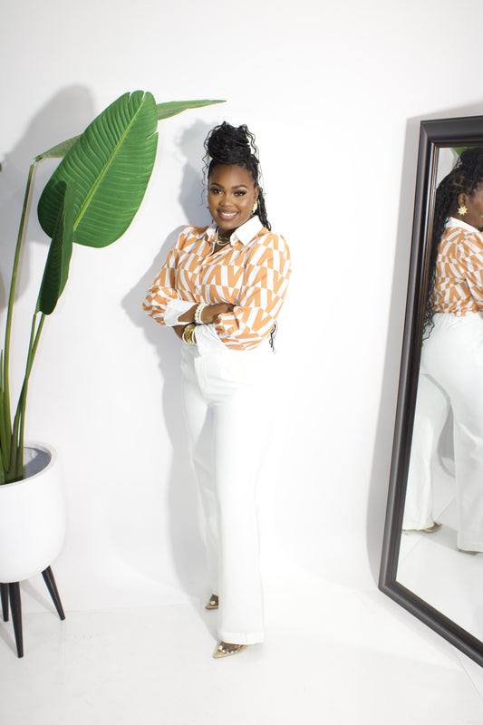 DIA DIAMOND ABSTRACT BUTTON FRONT SHIRT