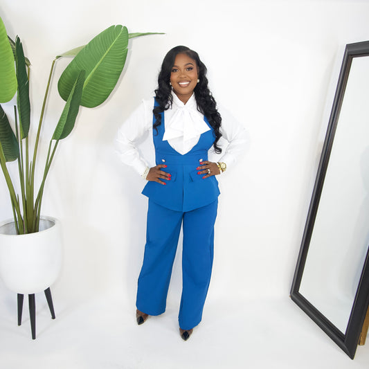 Duchess Elle Vest Set|| BLUE