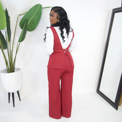 Duchess Elle Vest Set|| WINE