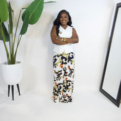 Lani Pleated Maxi Skirt Set|| WHITE