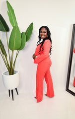 ALICIA SPLIT SLEEVES HIGH WAISTED PANTS SUIT