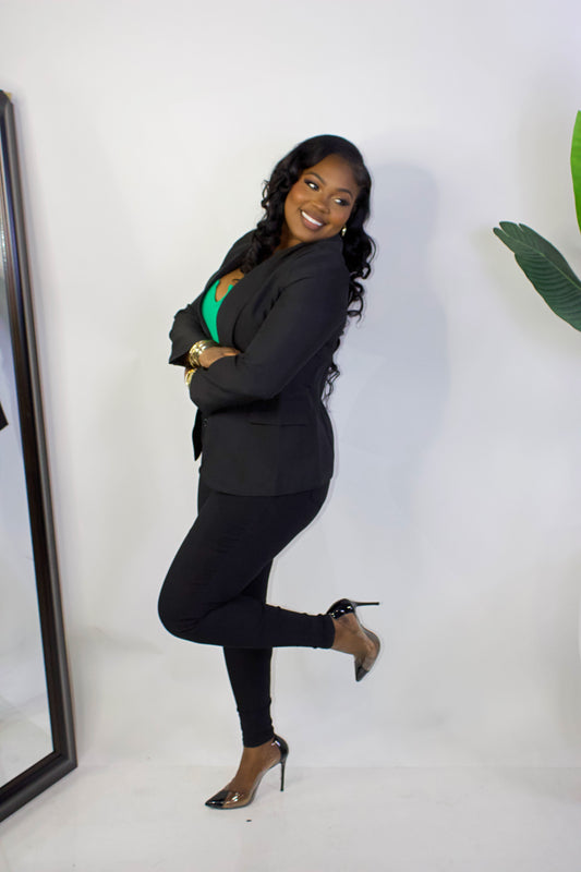 Millie Mainstay Open Front Blazer ||BLACK