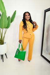 CHRISSY T BELTED JACKET SUIT