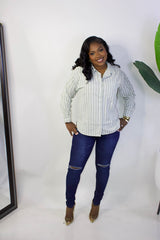 Classic Ripped Knee  Skinny Jeans 8317