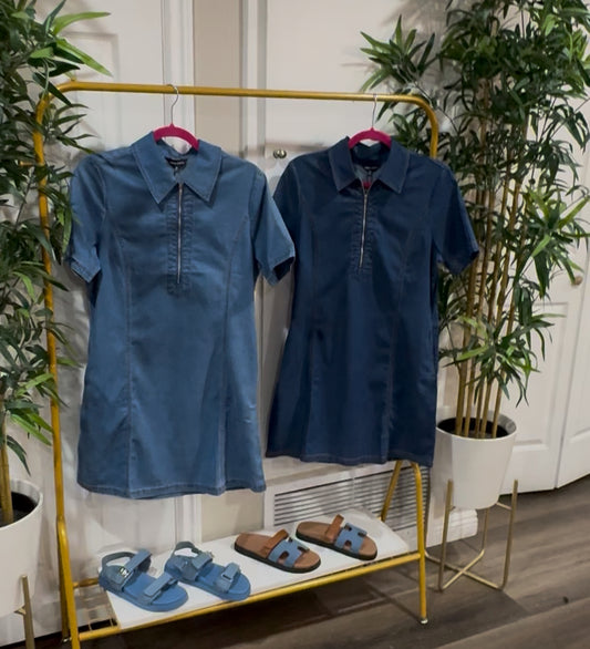 LIGHT BLUE DENIM DRESS