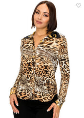 The Jada Fierce Button Front Shirt|| BLACK