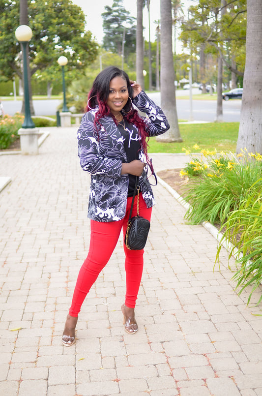 JOVIE BLACK & WHITE  BLAZER