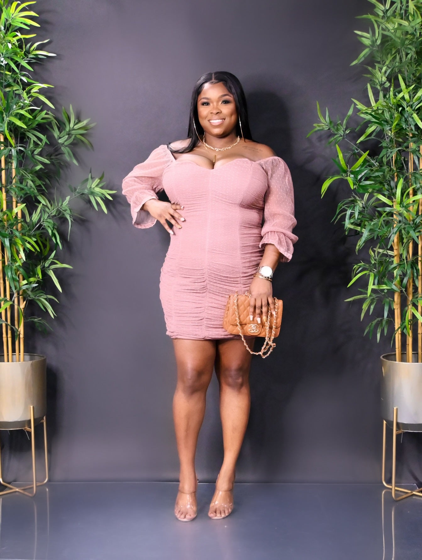 LIZZO RUCHED DRESS NUDE BeatByNordz